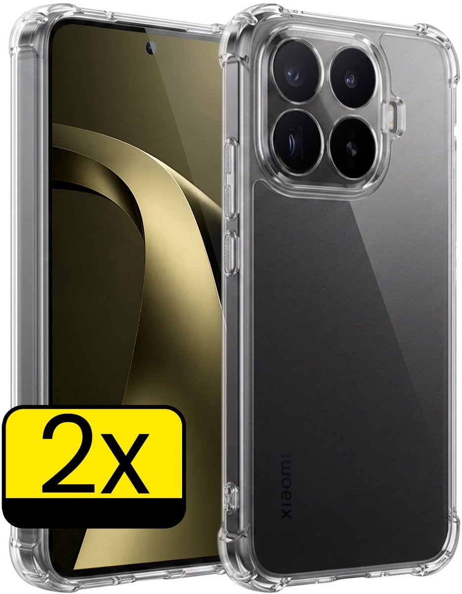 Hoesje - 2 Stuks - Geschikt voor Xiaomi 17T Pro - Sterk & Shockproof - Siliconen Case - Back Cover - Telefoon Hoes Shock Proof - Telefoonhoesjes - Transparant