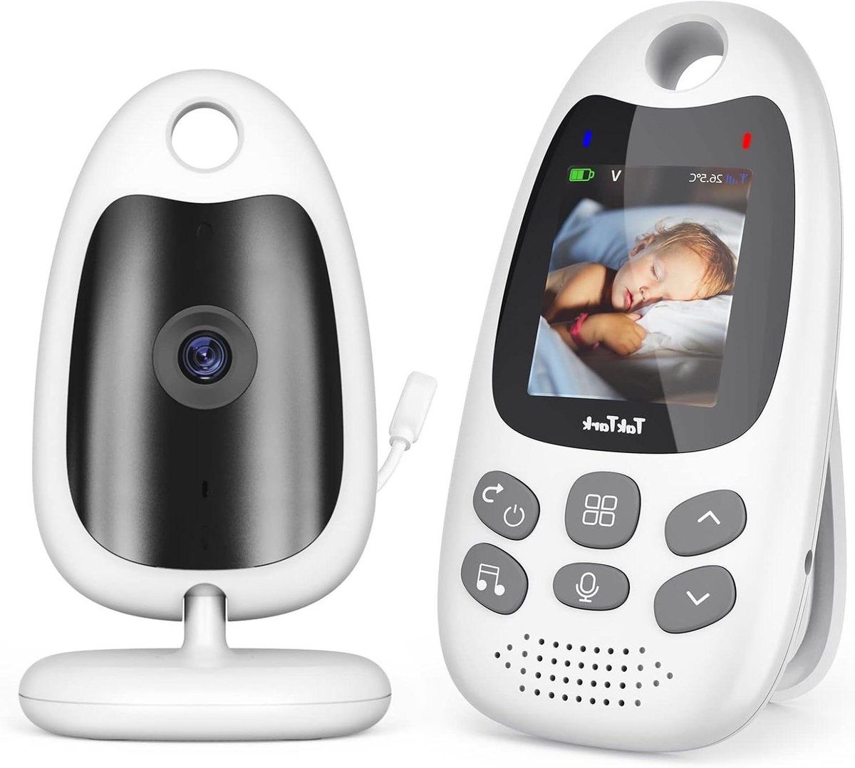 Babyfoon met Camera - Video Monitor - Kind Bewaken - Tweeweg Communicatie - 2.0 Inch Scherm - Wit