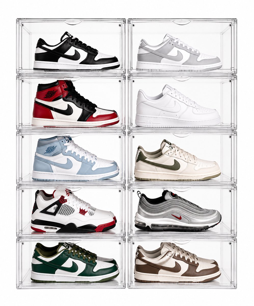 Vivaro Home - Sneakerbox - Transparante Schoenen Opbergdoos - Stapelbaar - Magnetische Deur - 3 stuks