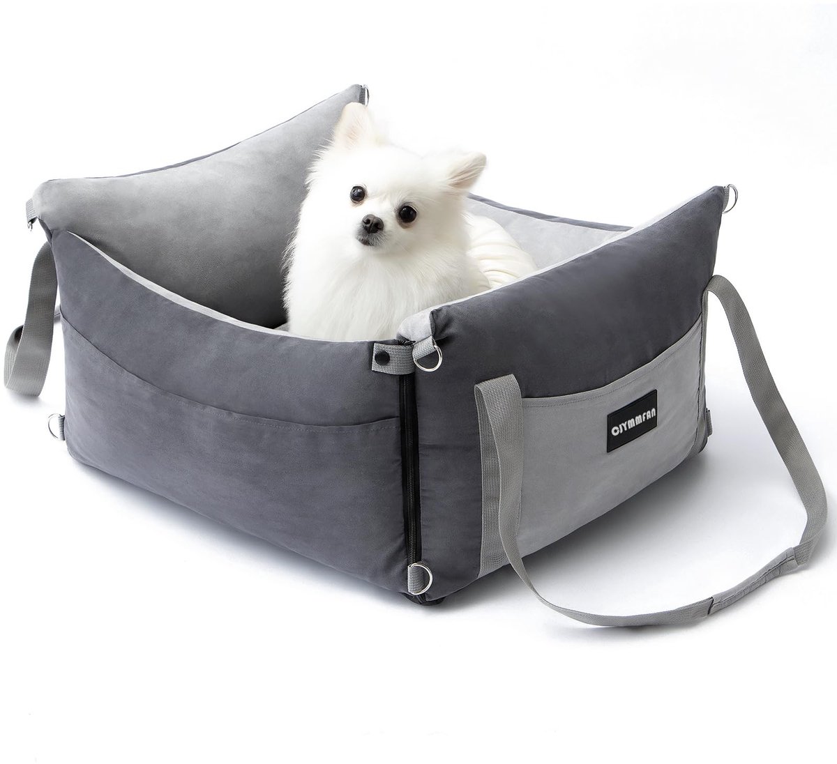 SnelShoppen - Hondenstoel Auto voor Kleine en Middelgrote Honden Onder 15 kg - Grijze Autostoel voor Honden - Veilig en Comfortabel - Ideaal voor Reis