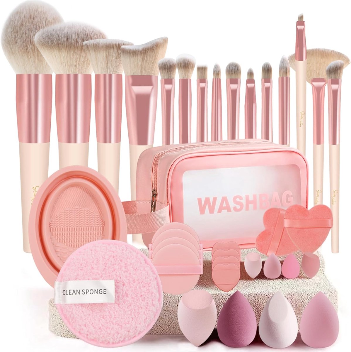 SnelShoppen - 31-delig Multifunctioneel Make-up Pinsel Set, Professioneel Make-up Pinsel, Foundation Pinsel, Oogschaduw Pinsel, Make-up Borstels voor
