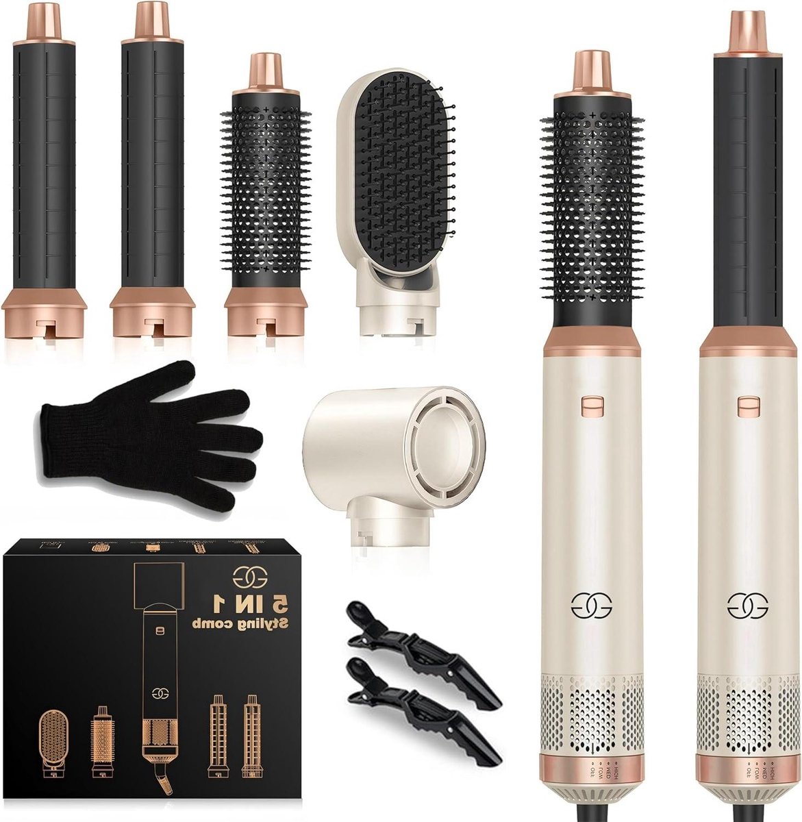 Haarstyler - Multistyler Föhn - Haar Stylen - 5-in-1 Functionaliteit - 27 cm - Zandsteen