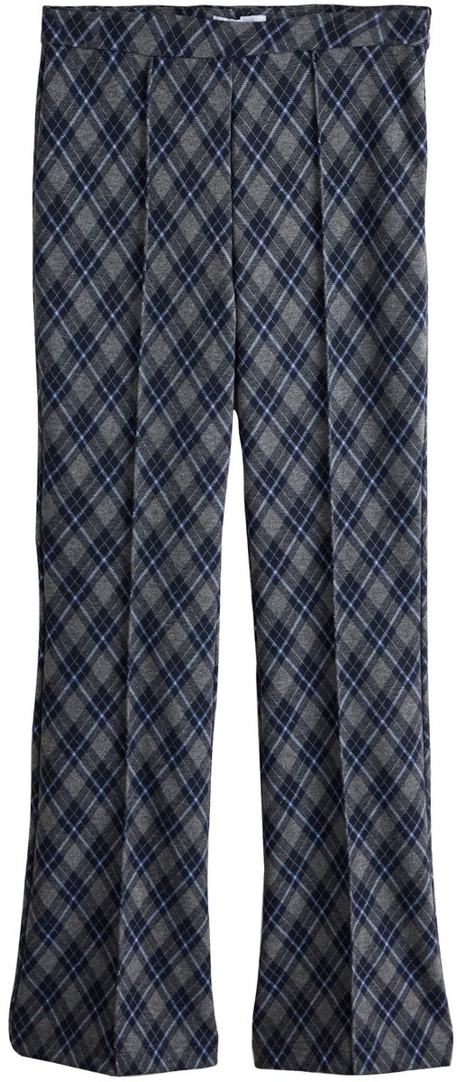 Next - Dames - Bootcut broek van pontestof met plooitjes - Blauw