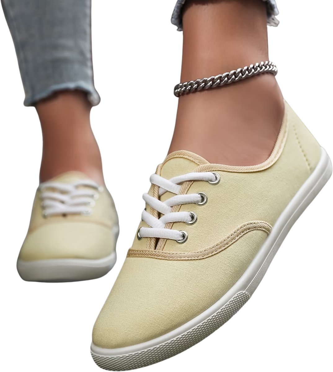 Currero Schoenen Dames Sneakers Comfortabel Slippers Casual Volwassenen 42.5 Beige