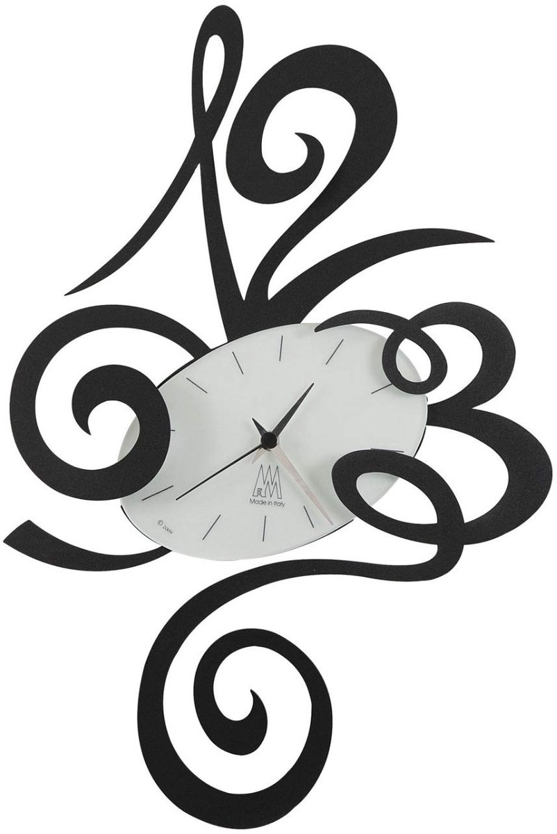 SnelShoppen - Arti Robin GM Klok Zwart - Muurklok met Modern Design - Stille Quartz Uurwerk - 30 cm - Voor Woonkamer, Keuken, Slaapkamer