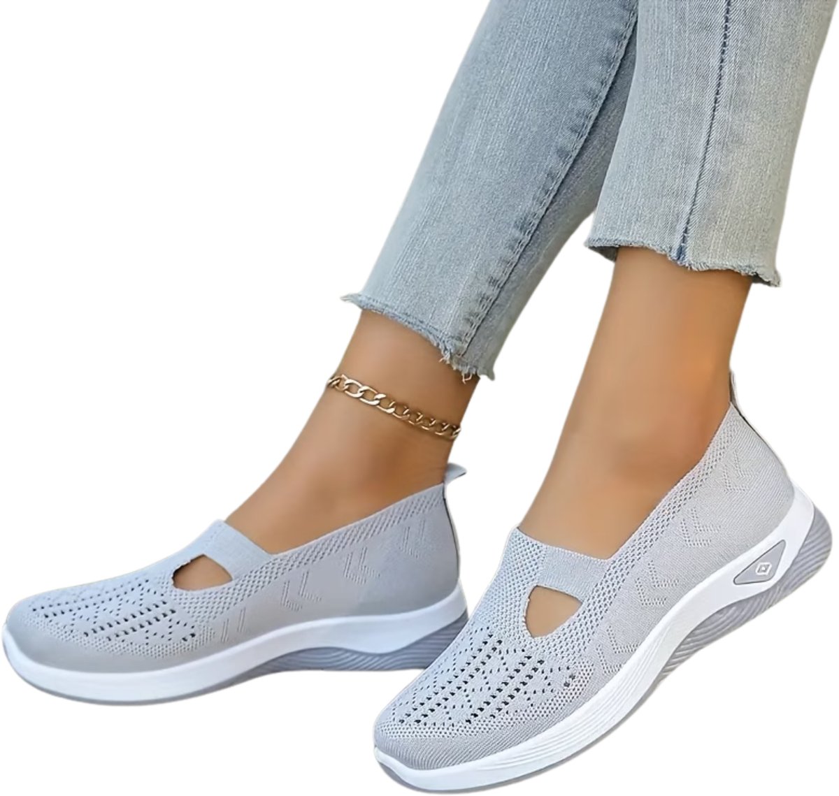 Currero Schoenen Dames Sneakers Comfortabel Slippers Casual Volwassenen 38 Grijs