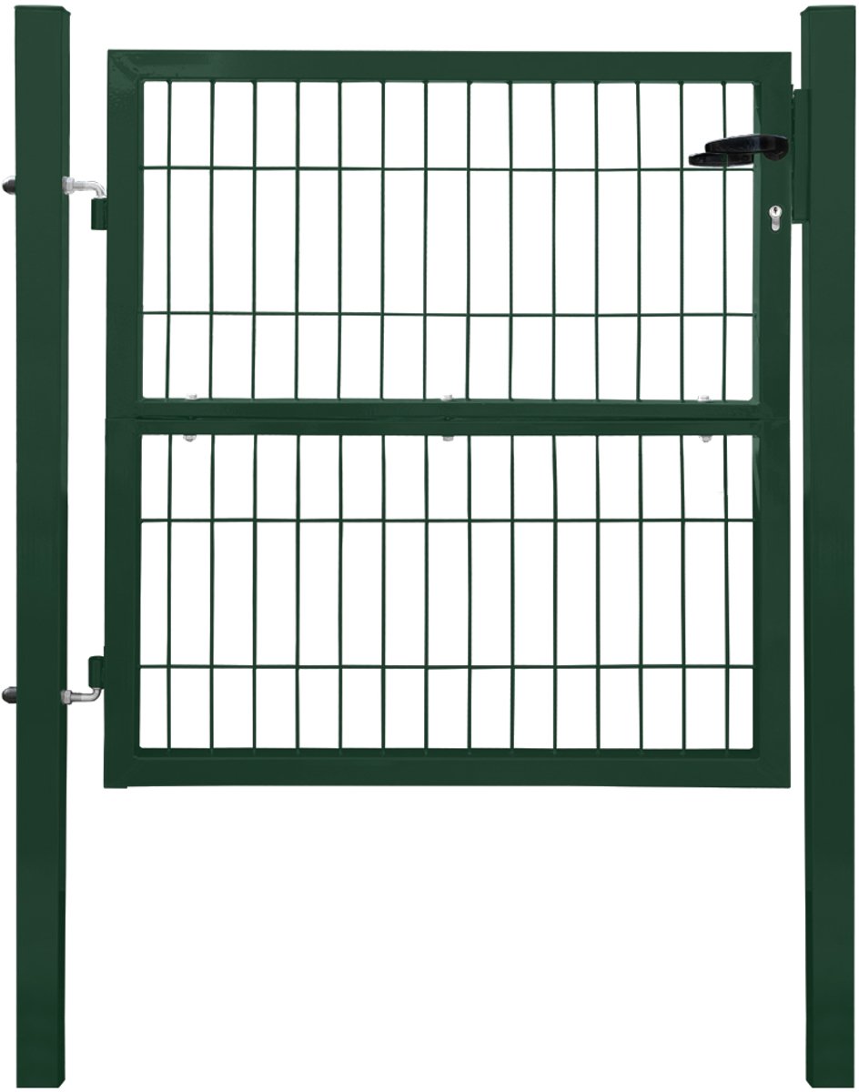 Tuinpoort / Hekpoort / Looppoort – Vierkante buis – Antraciet / Groen – Met slot (V2A roes