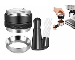 VHV - Espresso Accessoires 58 mm - 2-in-1 Koffieverdeler en Tamper met Magnetische Doseertrechter - Voor Portafilter