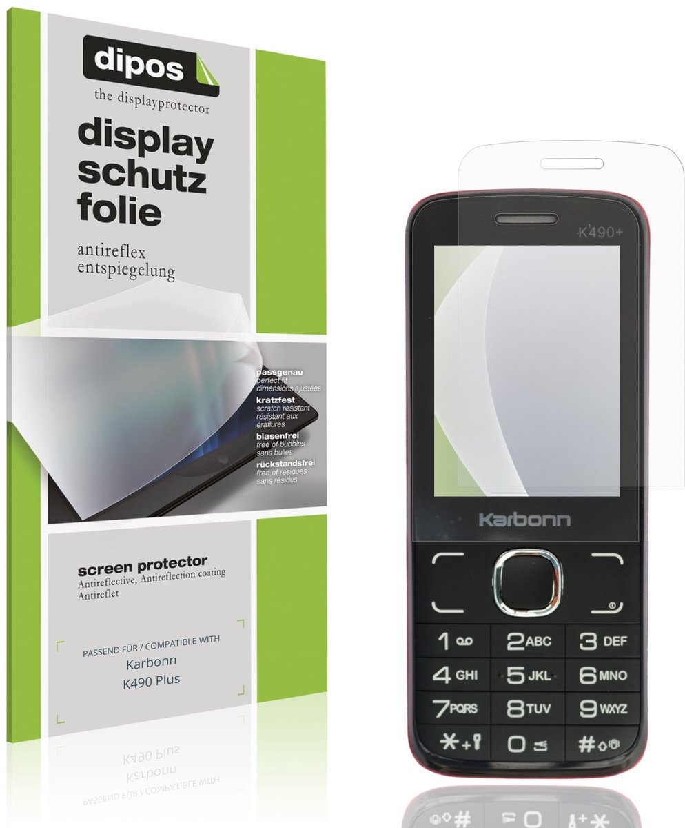 dipos – 4x Matte Beschermfolie geschikt voor Karbonn K490 Plus | Krasbestendige & antireflecterende Screenprotector Ultra-Thin