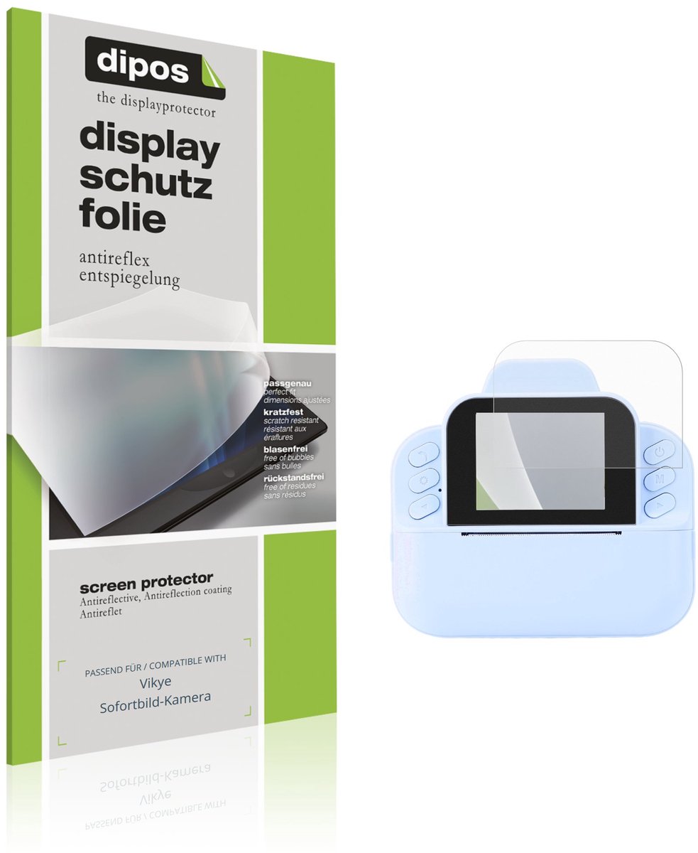 dipos – 4x Matte Beschermfolie geschikt voor Vikye Sofortbild-Kamera | Krasbestendige & antireflecterende Screenprotector Ultra-Thin