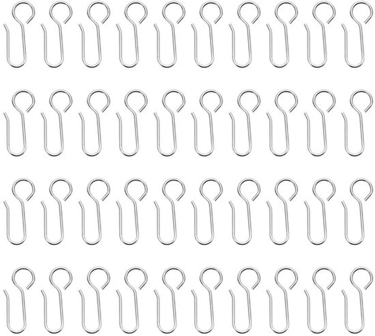 Gordijn Haken 50 Stuks - Metalen Gordijn Haken - Roestvrij Staal - S-vormige Haken - Stevig en Duurzaam - Geschikt voor Gordijnroeden - Gordijnhaken