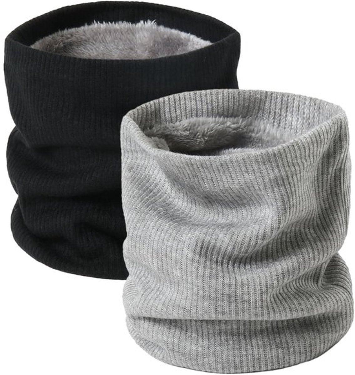 Cirkelsjaal Winter - Dikke Mesh Nekwarmer - Gevoerd met Fleece - Uniseks - Modieuze Infinity-sjaal - Lengte 20 cm