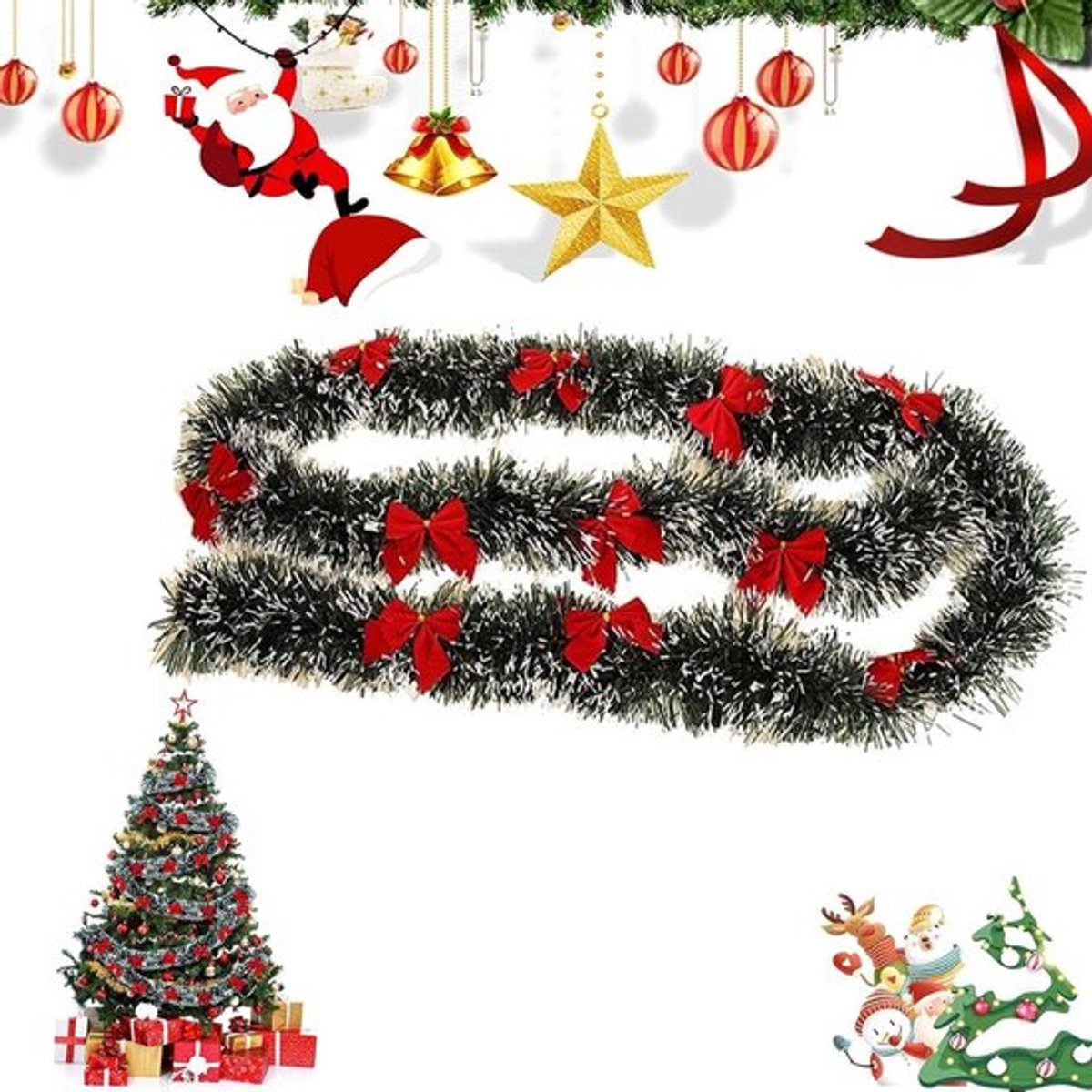 Decoratieve slinger voor Kerstfeest en verjaardagsfeest - Kerstboom kransen en slingers