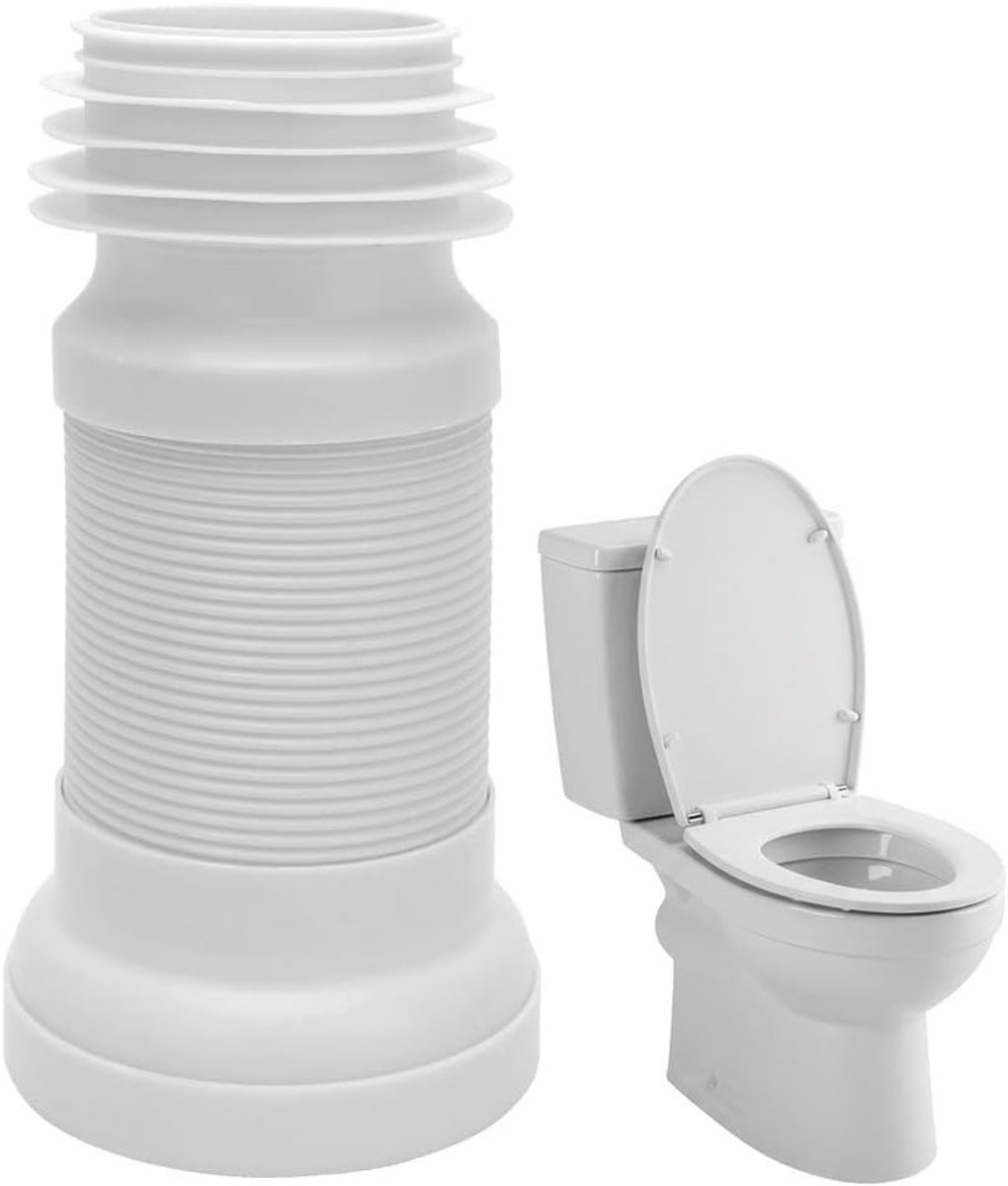 Flexibele Toilet Aansluitbuis Set, Verstelbare Lengte van 250 tot 500 mm, Universele Afvoerbuis voor Toilet en Sifon, Eenvoudige Installatie en Duurzaam Ontwerp