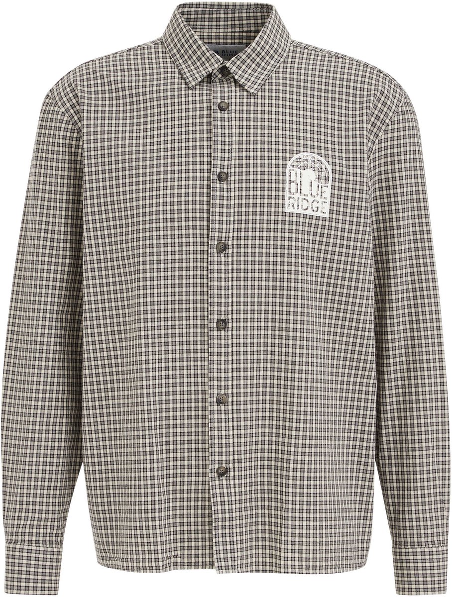 WE Fashion Heren relaxed fit overhemd met ruit en print