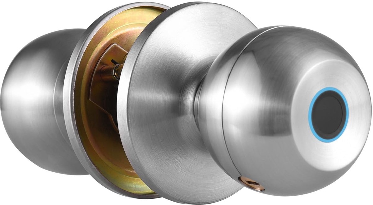 SnelShoppen - Slim Deurslot Met Vingerafdruk, Sleutel En App, Oplaadbaar Type-C, Geschikt Voor 35-55mm Deuren, Voor Kantoor En Thuis
