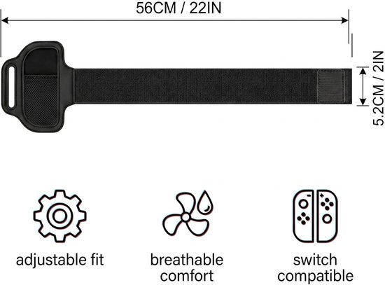 Verstelbare elastische beenband voor Joy-Con, ideaal voor Ring Fit Adventure en Switch Sport, accessoires voor Nintendo Switch en OLED-model — afbeelding 3