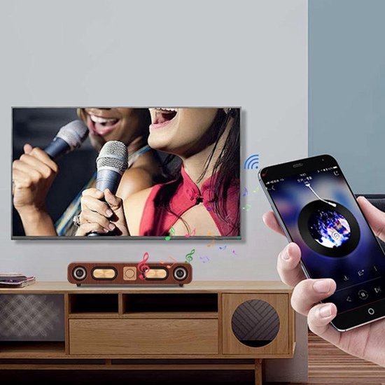 Retro draadloze soundbar met twee 2-inch subwoofers, Bluetooth-luidspreker Geschikt voor op het bureau van Merkloos — afbeelding 5