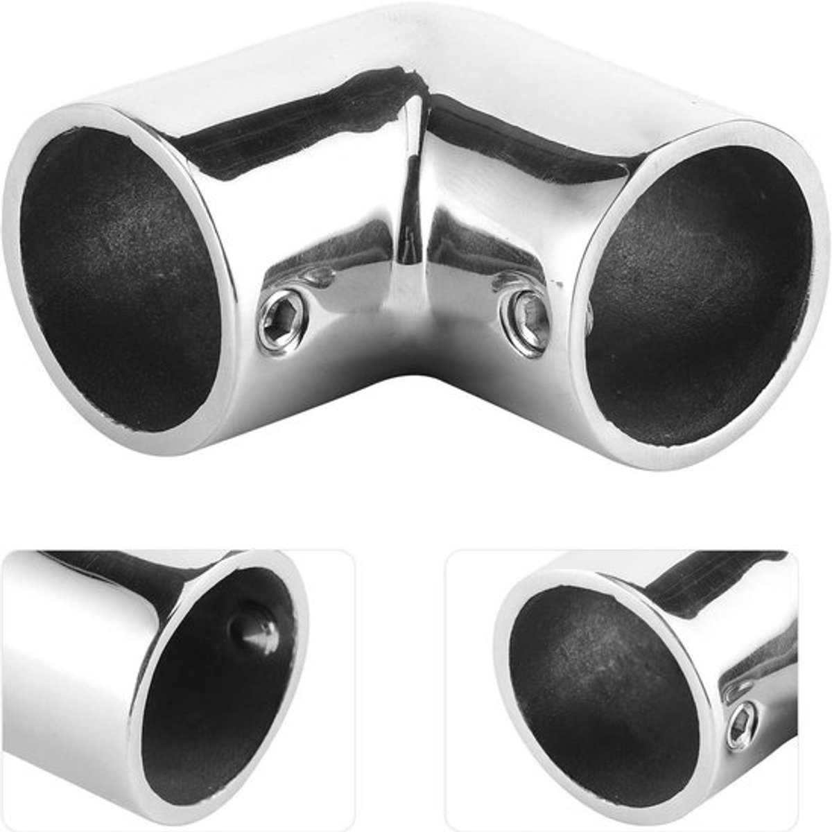 Bootpijpverbinder RVS 90° elleboogverbinding voor boot, leuningbevestiging 25 mm