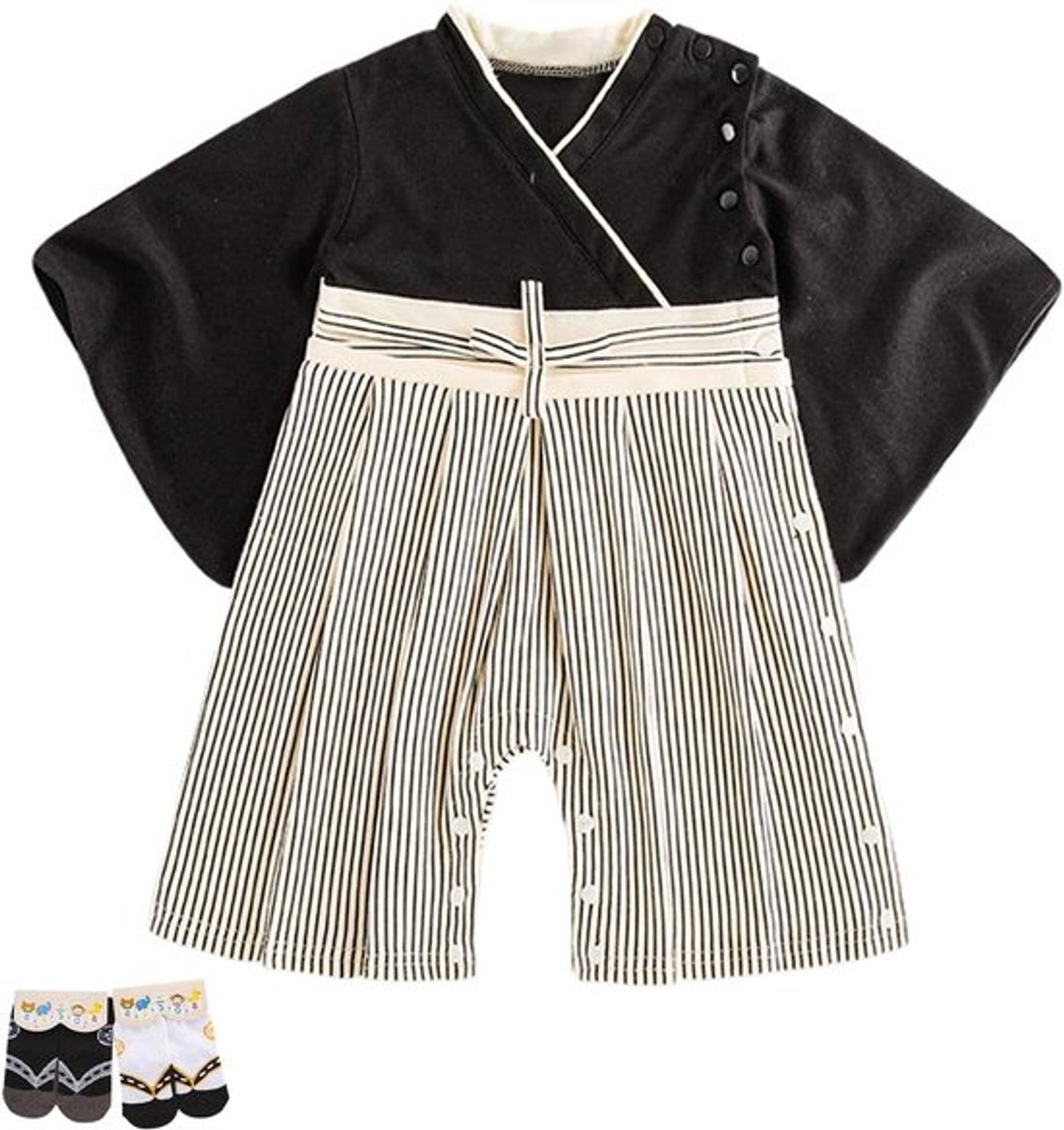 Katoenen Baby Bodysuits met Lange Mouwen en 2 Paar Sokken voor Jongens en Meisjes, Ideaal voor Comfortabele en Stijlvolle Outfits