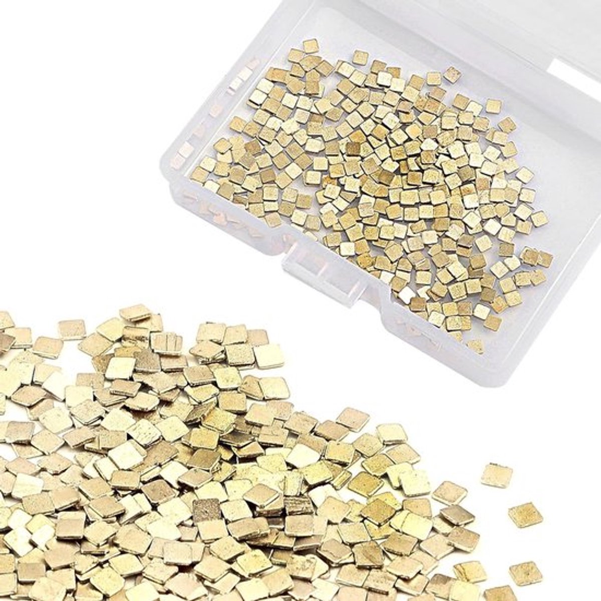 Gouden Geplateerde Legering Soldeer Chips 0.5g voor DIY Sieraden, Laag Temperatuur en Eenvoudig te Solderen (2x2mm) - Perfect voor Reparaties en Creatieve Projecten