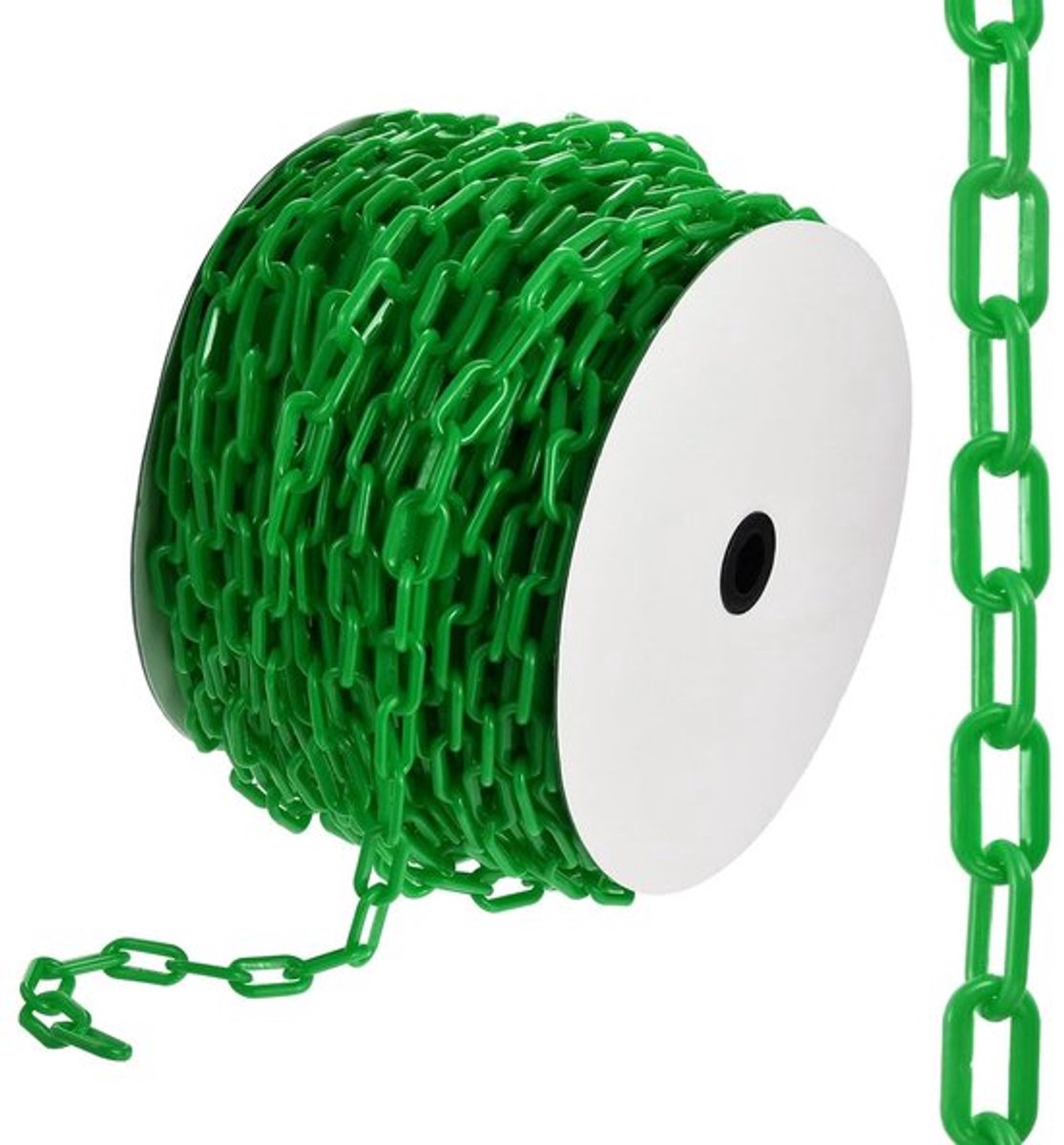 200 ft Plastic Eindketting, Veiligheidsketting voor Publiekscontrole, Tuin, Poort en Bouwprojecten, Groen