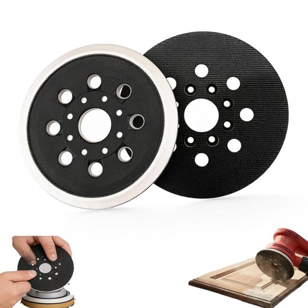 Professionele schuurdiscs 125 mm met 8 gaten voor schuren, polijsten en afwerken