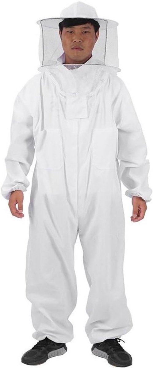 Volledige Bijenkorf Bescherming: Ademend Bijenpak met Hoed van 65% Katoen en 35% Polyester voor XL Maten, Ideaal voor Professionele Imkers