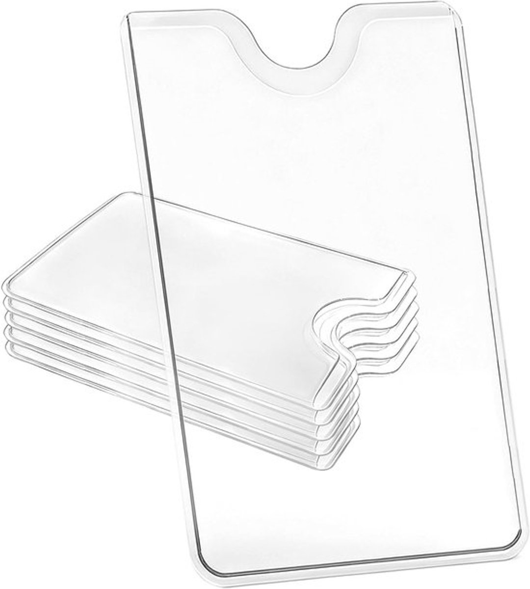 Set van 6 Doorzichtige Creditcardhouders van Hard Plastic - Beschermende Cases voor ID Kaarten, Zorgkaarten en Rijbewijzen 9 x 6 cm