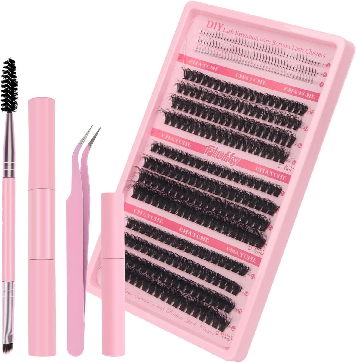 Natuurlijke Nepwimpers 5-18mm Roze - Perfect voor een Dramatische Look en Volle Wimpers