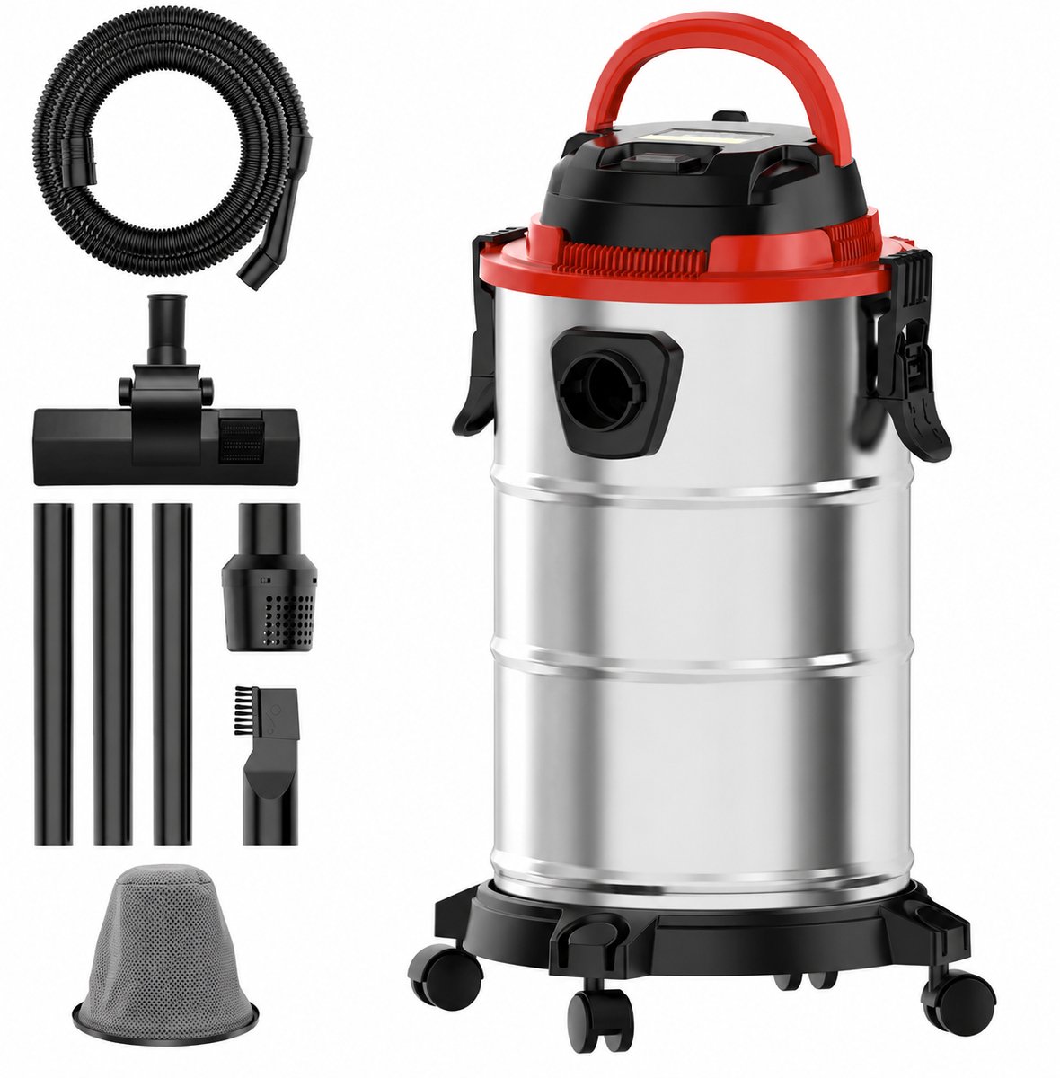 Nat- en Droogzuiger 20L – 1200W Industriële Stofzuiger – 19 kPa Zuigkracht – Blaasfunctie – Werkplaatsstofzuiger – Inclusief Accessoires