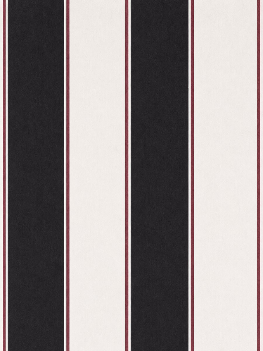 St. James Zwart Wit Gestreept Behang - Klassieke Verticale Strepen - Voorgelijmd Vinylbehang - 52 cm x 10 m