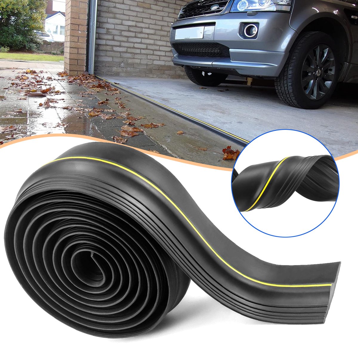 3M Garagedeurdrempelafdichting - Universele Tochtstrip - Rubberen Drempelstrip - Afdichtingsstrip - Weerbestendige Afdichting Van De Onderdrempel