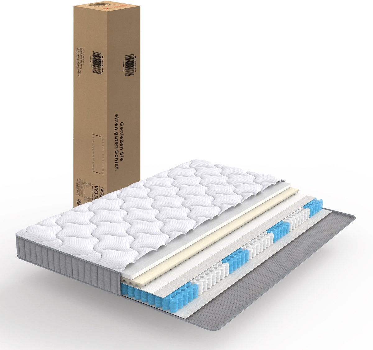 Pocketvering Matras 140x200 cm – Hotel - 7 Zone – Ligcomfort Matras – Voor Slaapbank, Vouwbed en Logeerbed – OEKO-TEX Gecertificeerd – 10 cm