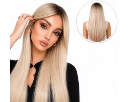 SassyGoods Blonde Pruik - Pruiken Dames Lang Haar - Wasbaar - Hittebestendig - Verstelbaar - Blond - 65 cm