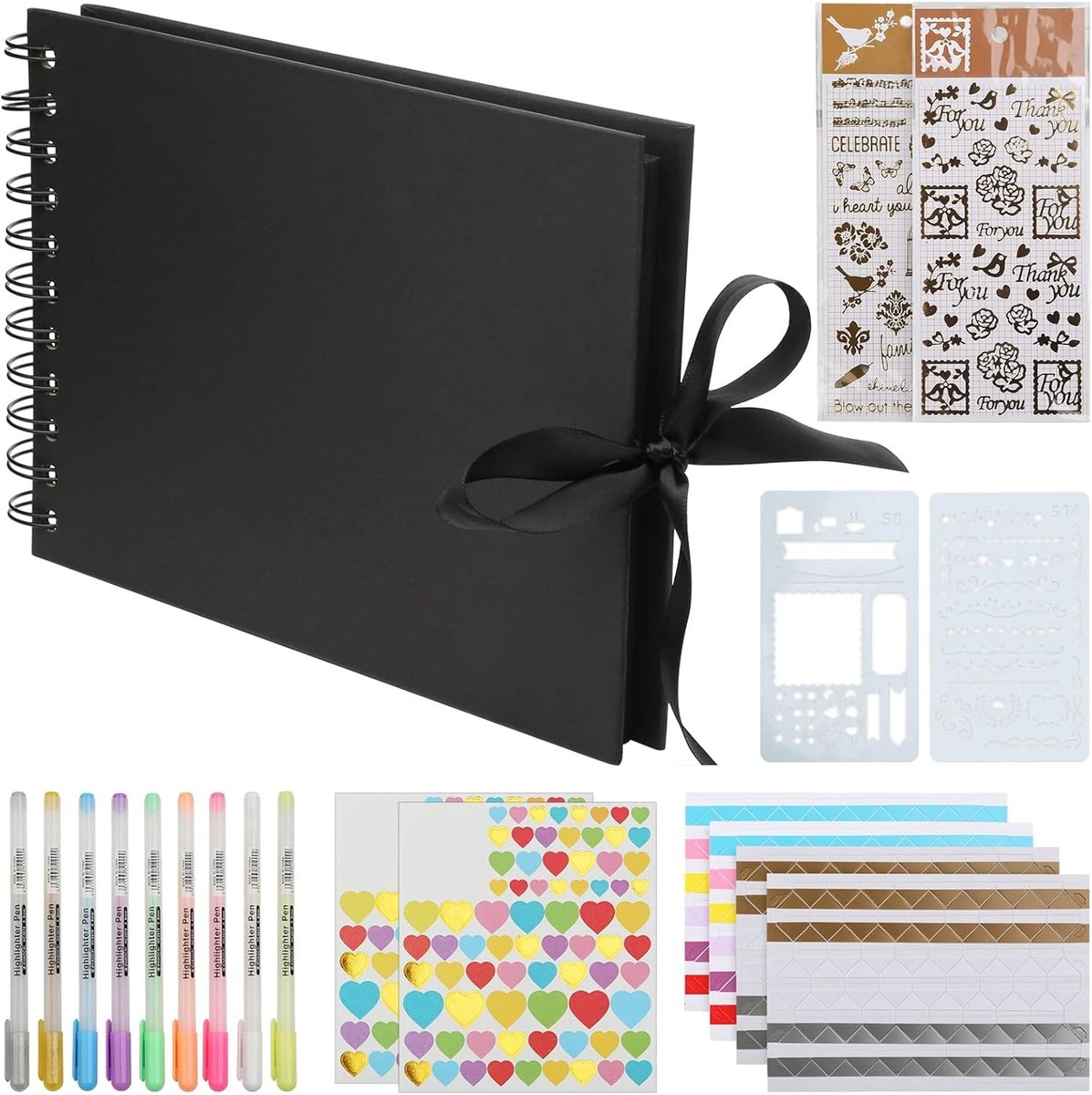 Creatief A5 DIY Fotoalbum met Verlichte Pen en Kleefstickers - Perfecte DIY Cadeaus voor Baby's, Stellen, Vrienden en Familie