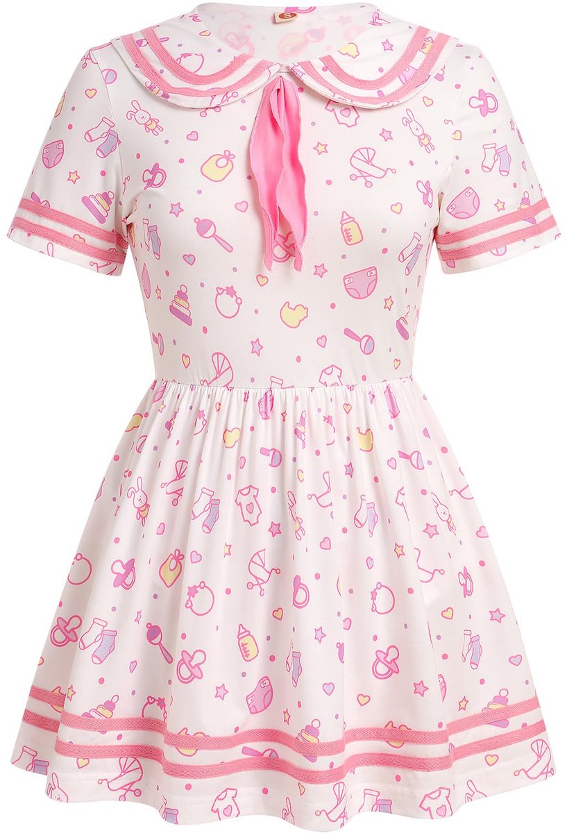 SnelShoppen - Dames eendelig bodysuit pyjama romper korte mouw met pop kraag, schattige prints en drukknopen, Katoenmengsel, Wit, M - Perfect voor nac