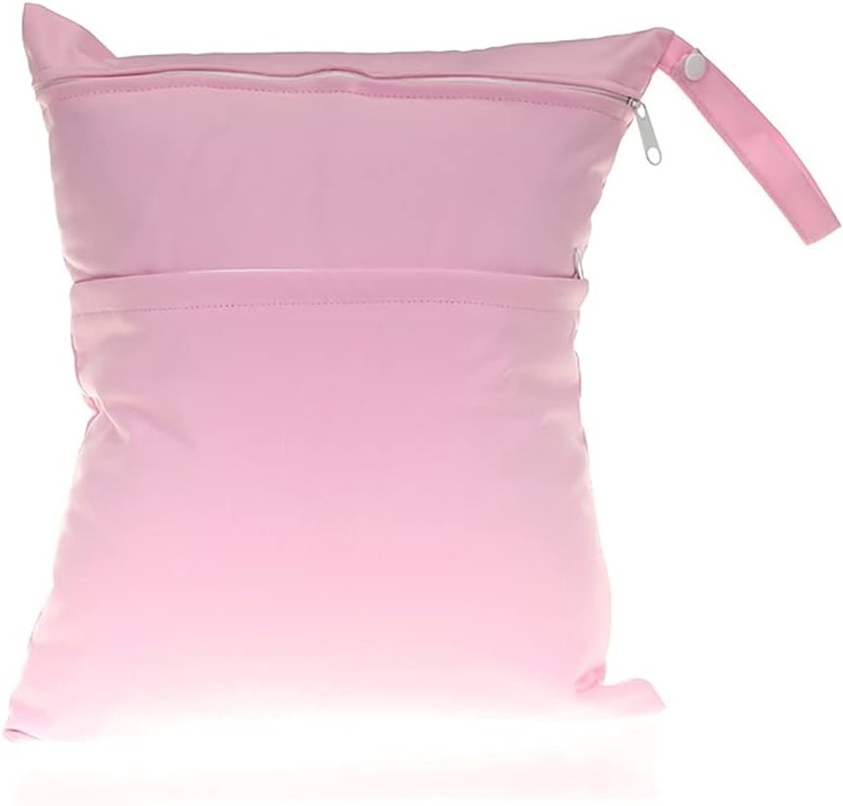 Herbruikbare natte tas voor luiers, vuile kleding en accessoires in lichtroze kleur, ideaal voor ouders