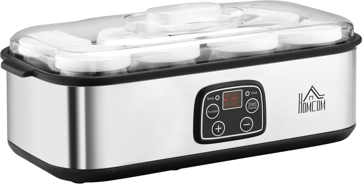 NextNovaDeals Yoghurtmaker - 1,44 Liter - 8 Potten Van 180 Ml - Elektrische Yoghurtmachine - Timer Functie - Yoghurt Maken Thuis