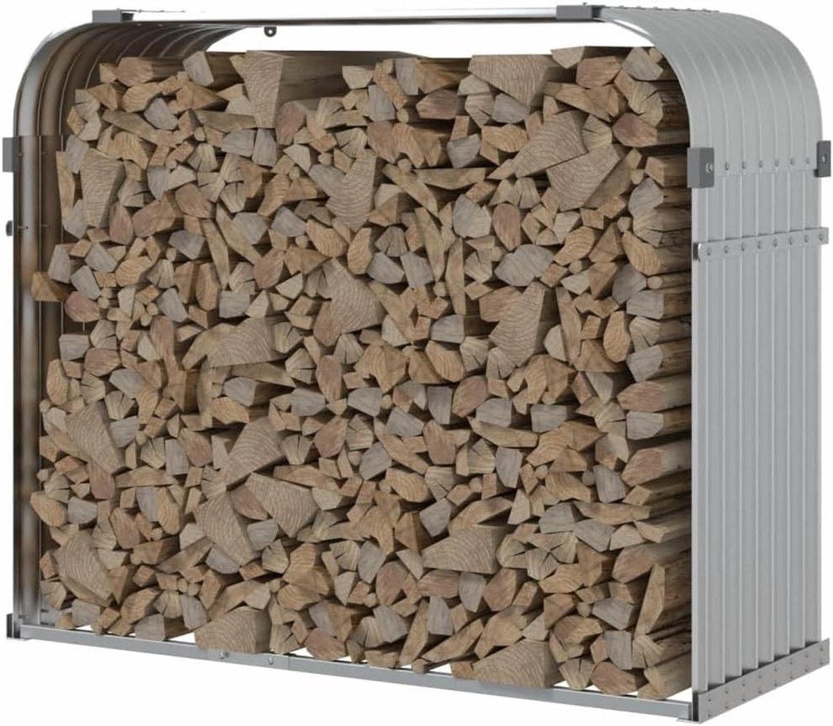 Brandhoutopslag - Houtrek - Haardhout Opslag - Weerbestendig Verzinkt - 120 x 45 x 100 cm - Zilver