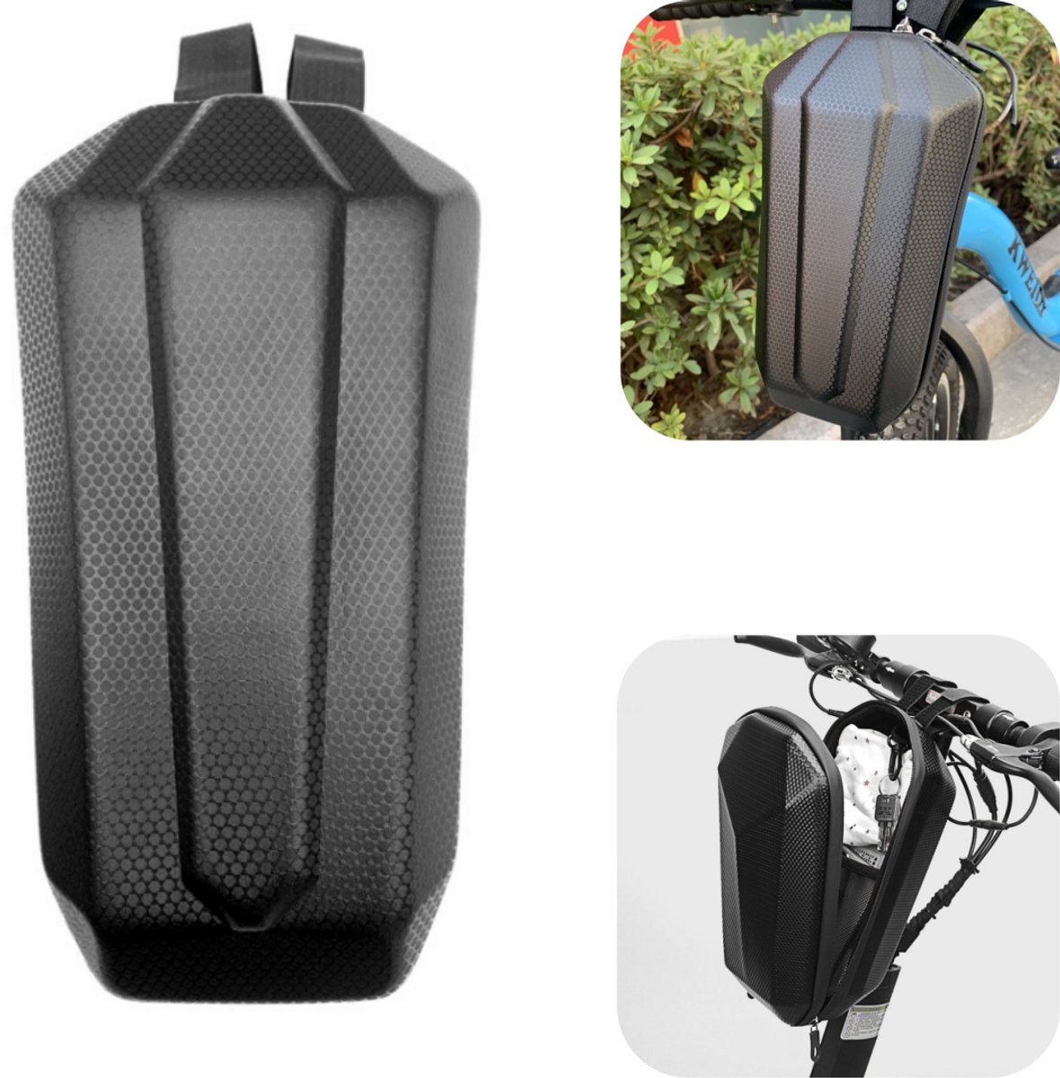 Opbergzak - harde opbergzak - fietstas - telefoonopbergzak - gereedschapsopbergzak - waterdicht - drukbestendig - met rits - outdoor accessoires - geschikt voor fiets, fietsen, elektrische fiets (zwart, 30*15,5 cm)