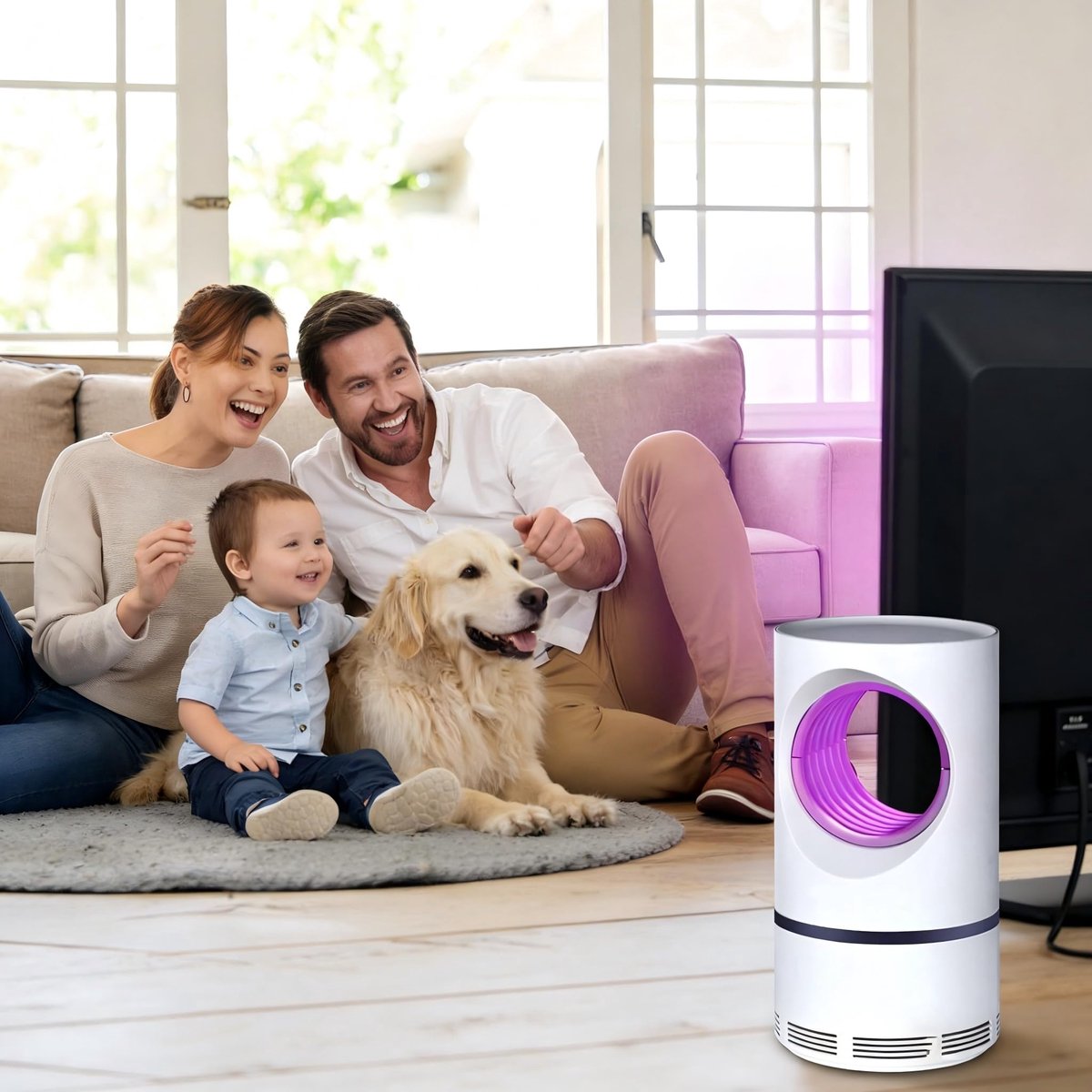SnelShoppen - Elektrische Insectenverdelger - 2026 Muggenwerende Lamp - USB UV Vliegenval - 360° Muggenbescherming voor Binnen, Slaapkamer, Tuin en Ca