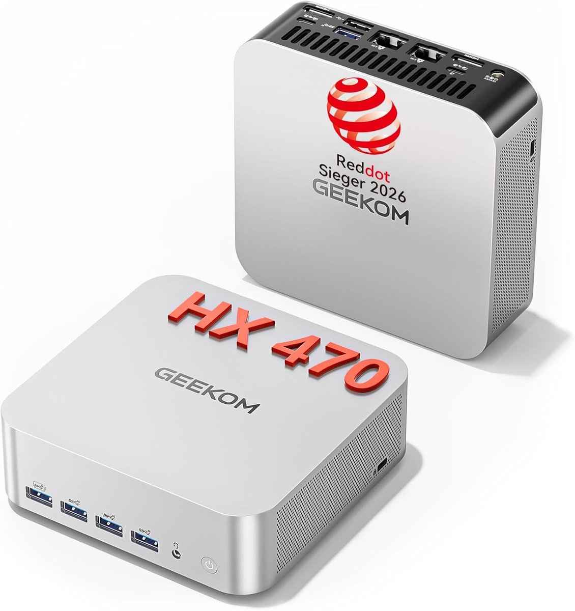 2026 Nieuwste AI mini-pc GEEKOM A9 Max 32GB+2TB - 2TB SSD Windows 11 gaming mini pc - Windows pc - Desktop - Computer - Game pc - AMD Ryzen AI 9 HX 470 - 2x USB4 | HDMI 2.1 | Wi-Fi 7 & Bluetooth 5.4- Mini PC met,Mini Computer,Game PC,pc voor gam