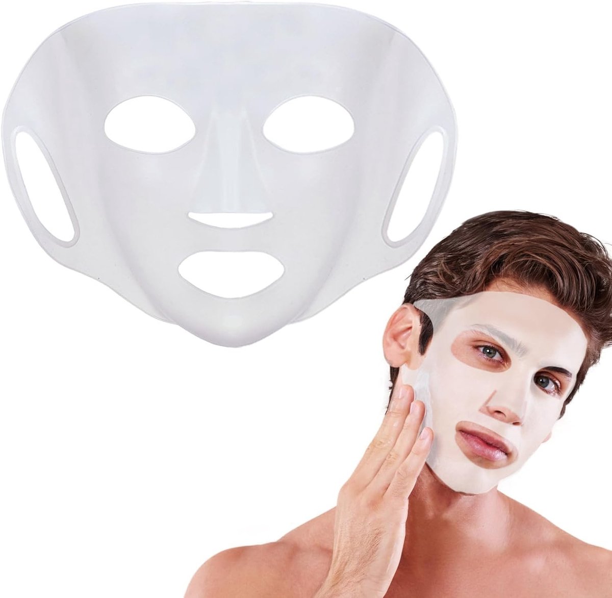 Siliconen Gezichtsmasker voor Mannen en Vrouwen, Herbruikbaar en Ademend, Perfect voor Sheet Masks en Huidverzorging