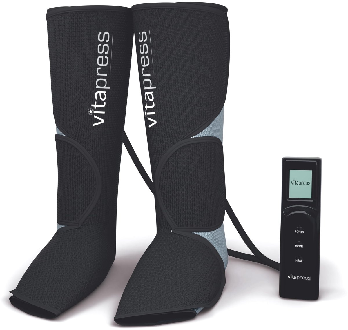 SnelShoppen - VITAPRESS Home Presotherapie - Dieptemassage voor Benen en Voeten met Warmtefunctie, Draagtas, Compact en Gebruiksvriendelijk met Afstan