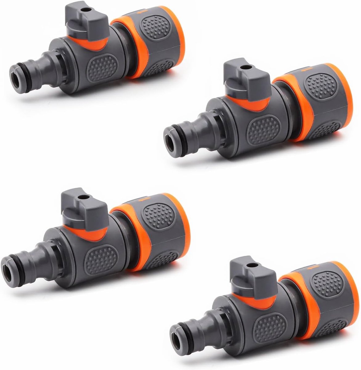 Set van 4 Tuinslang Koppelingen met Controleklep, 1/2 Inch Waterdicht en Verstelbaar voor Efficiënte Waterstroom en Afsluiting