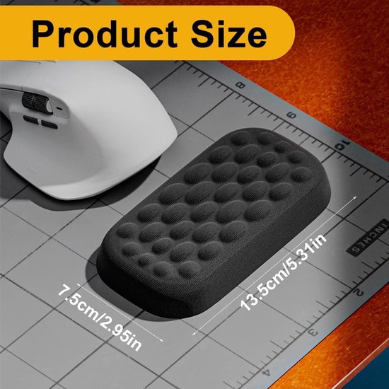 Ergonomische Geheugenfoam Polssteun voor Computer, Laptop en Gaming - Antislip en Pijnverlichting — afbeelding 5