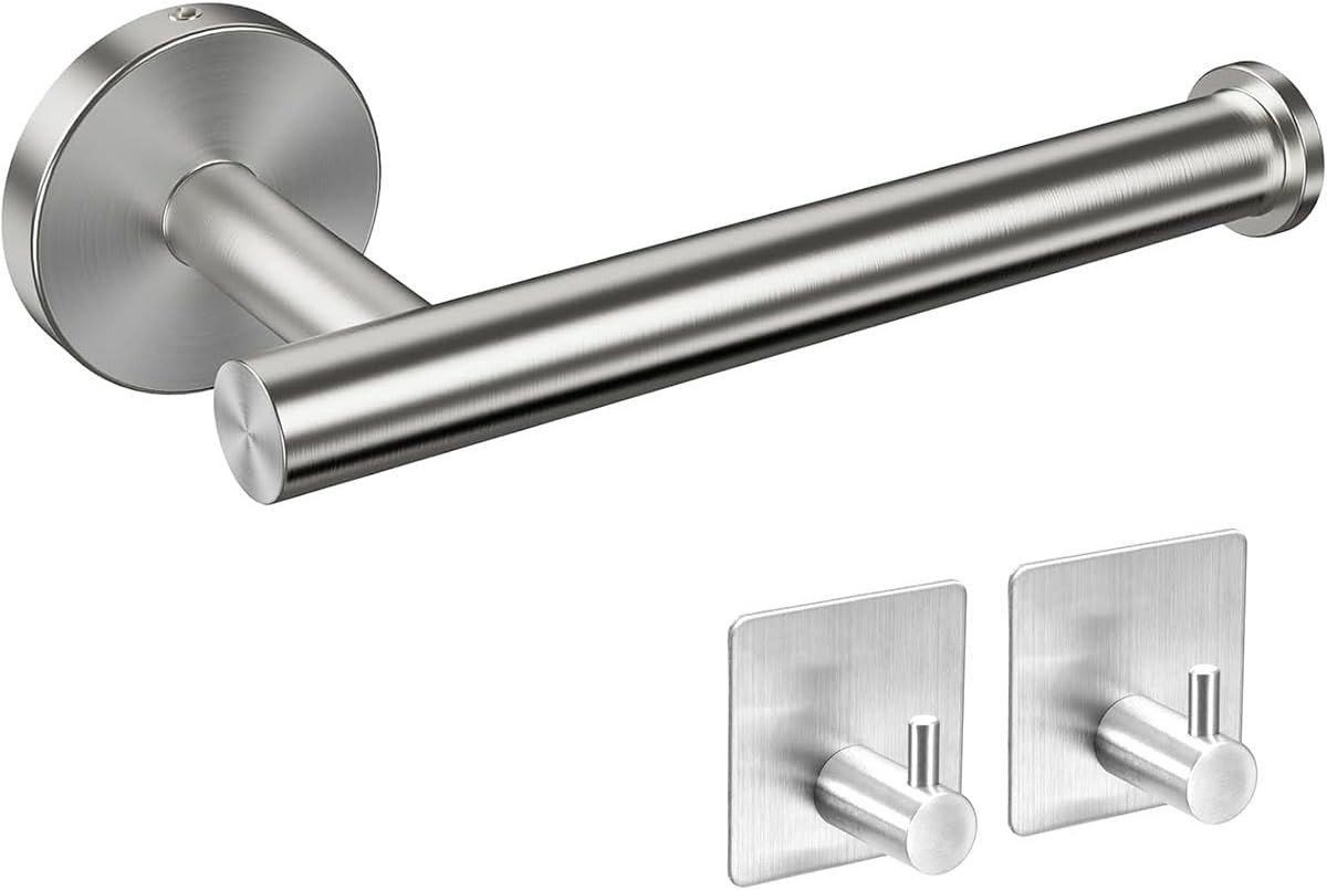 RVS Toiletpapierhouder met 2 Haken, Wandmontage en Schroefbevestiging voor Badkameraccessoires