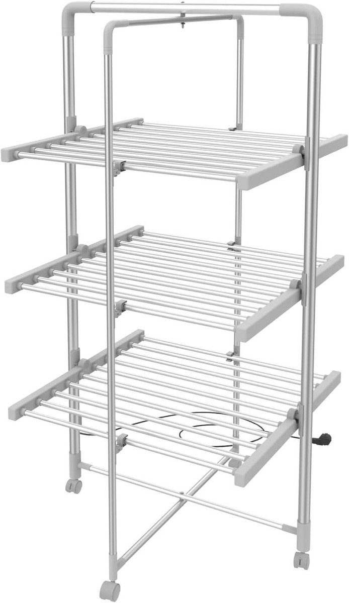 Elektrisch Wasrek Droogrek Snel Was Drogen Verwarmde Stangen 143 x 72 cm Wit