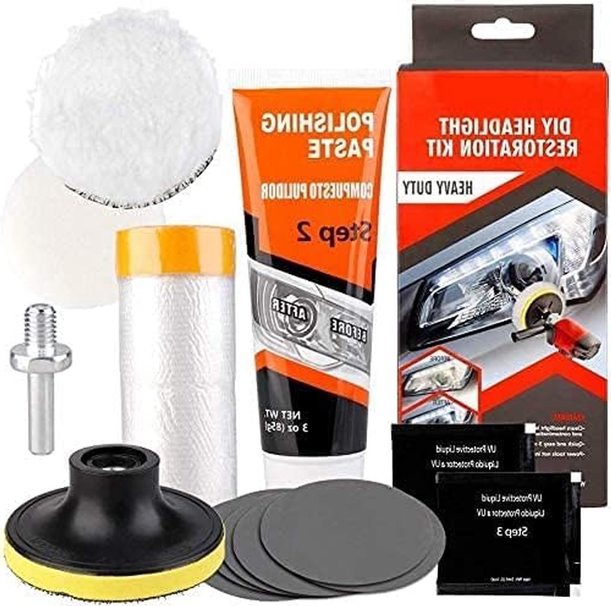 Koplamp Restauratie Kit - Opfrisser Auto - Helder Zicht - Langdurige Bescherming - Voor 2 Koplampen - Nieuwe Stijl